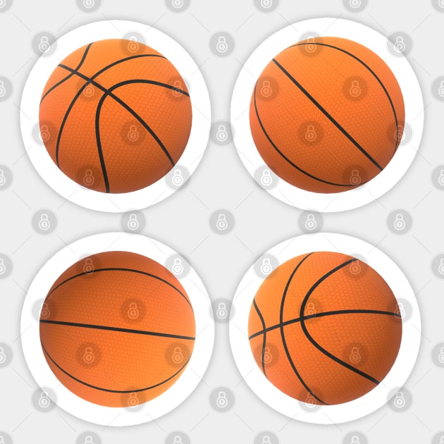 Basketball Lovers Basketballs Pattern for Fans and Players (White Background) Sticker by Art By LM Designs 